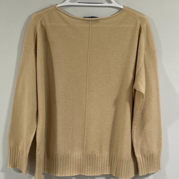 Nili Lotan Cashmere Bateau Neckline Sweater in Tan Color Size M - Picture 6 of 6